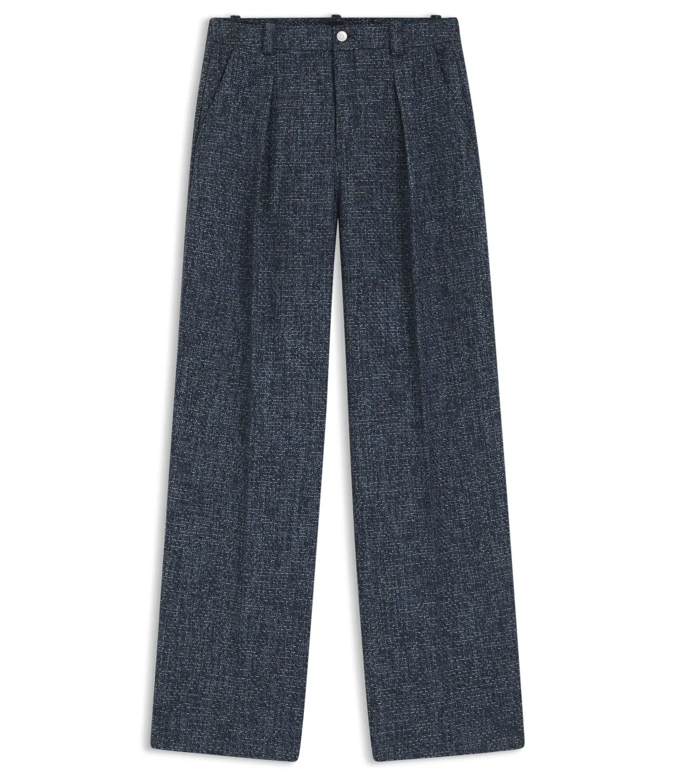 Boss Wide Leg Trousers In Stretch Tweed Patterned Women's