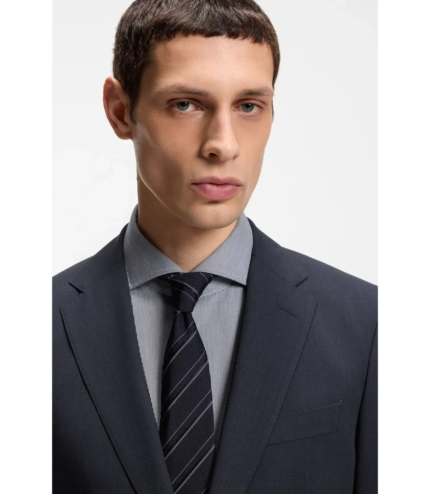 Boss Washable Slim Fit Jacket In Stretch Cloth Light Blue
