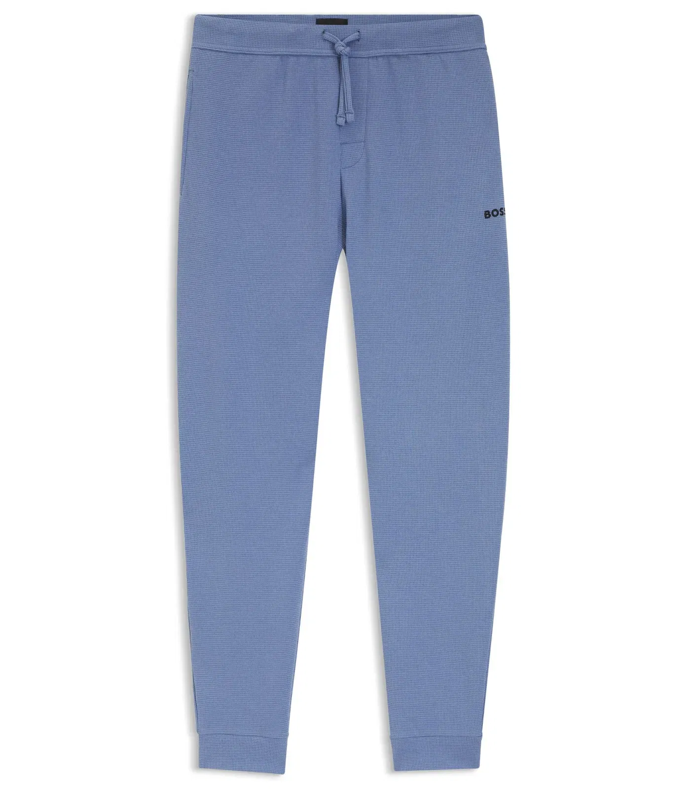Boss Waffle Structure Pyjama Bottoms In A Cotton Blend Light Blue