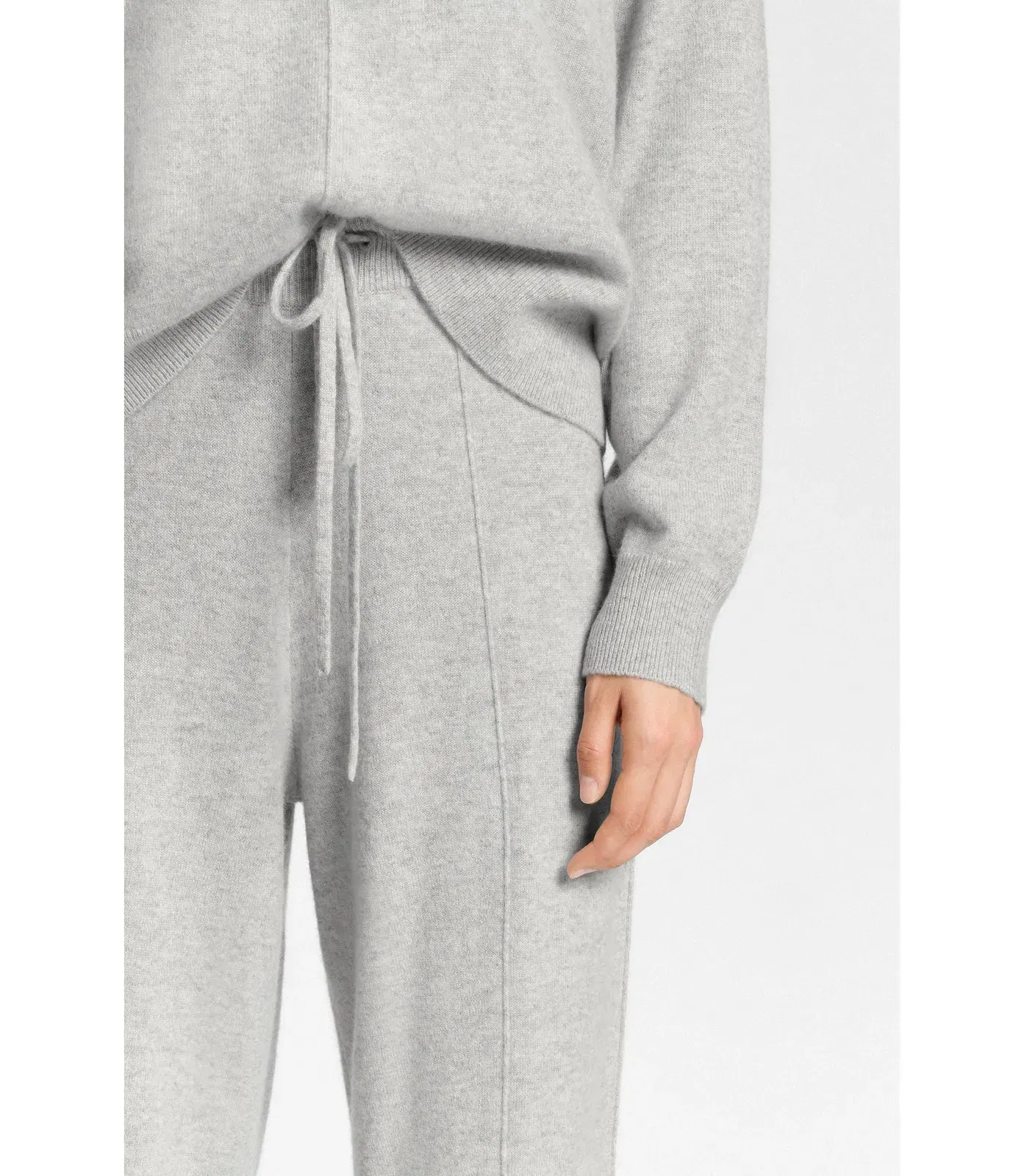 Boss Tapered Fit Track Pants In Cashmere Light Grey Women's