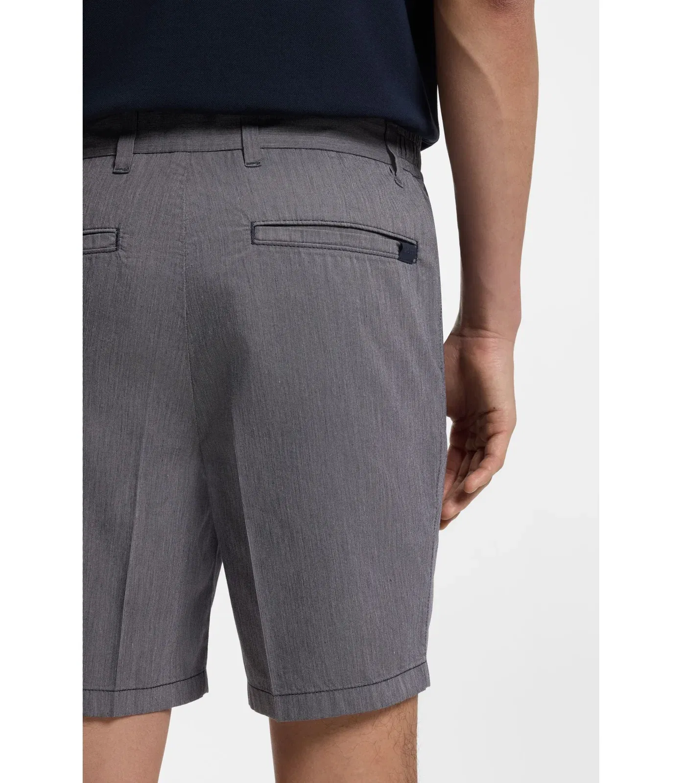 Boss Stretch Cotton Shorts In A Modern Fit Dark Blue