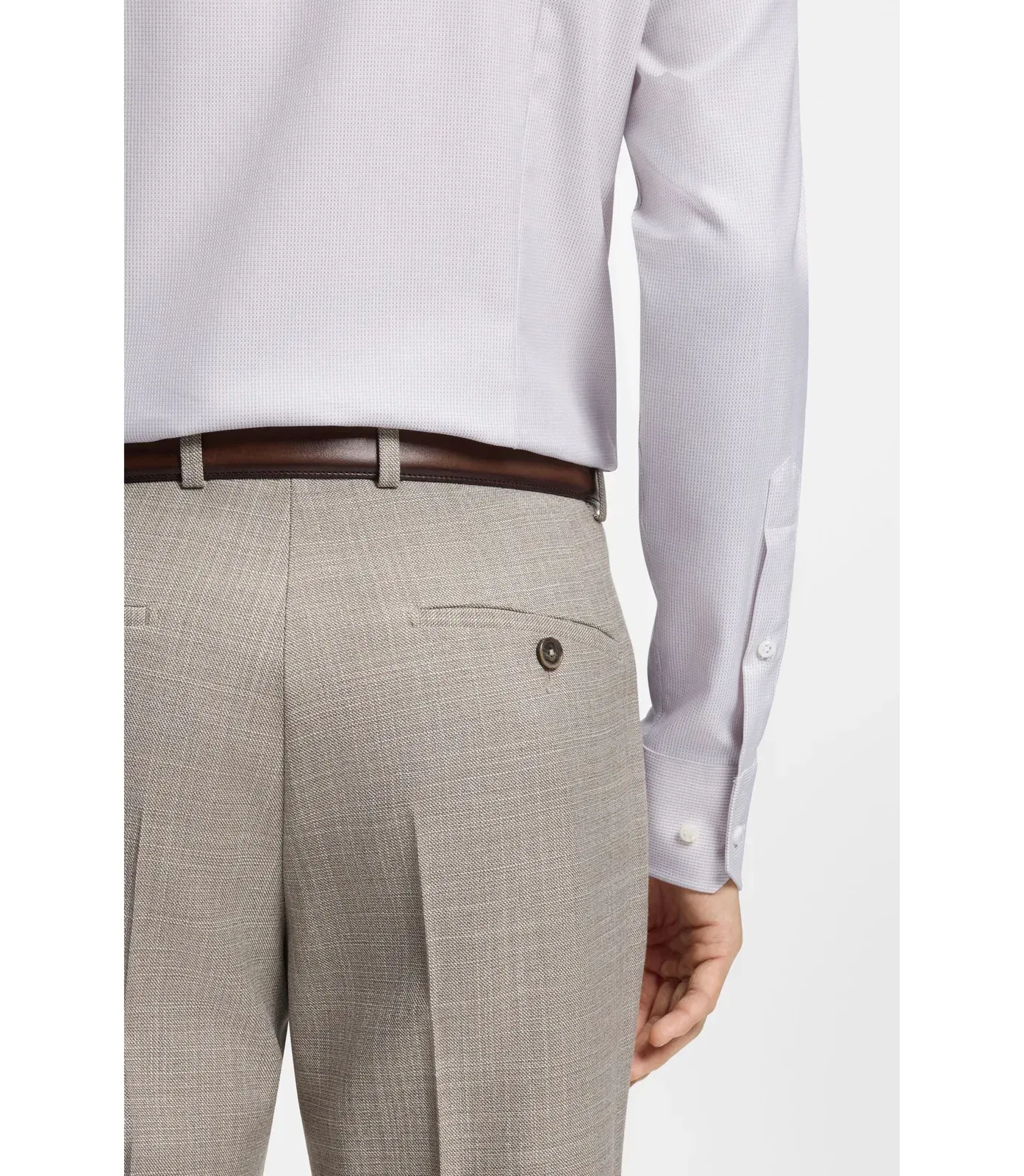 Boss Slim Fit Shirt In Structured Italian Made Cotton Khaki