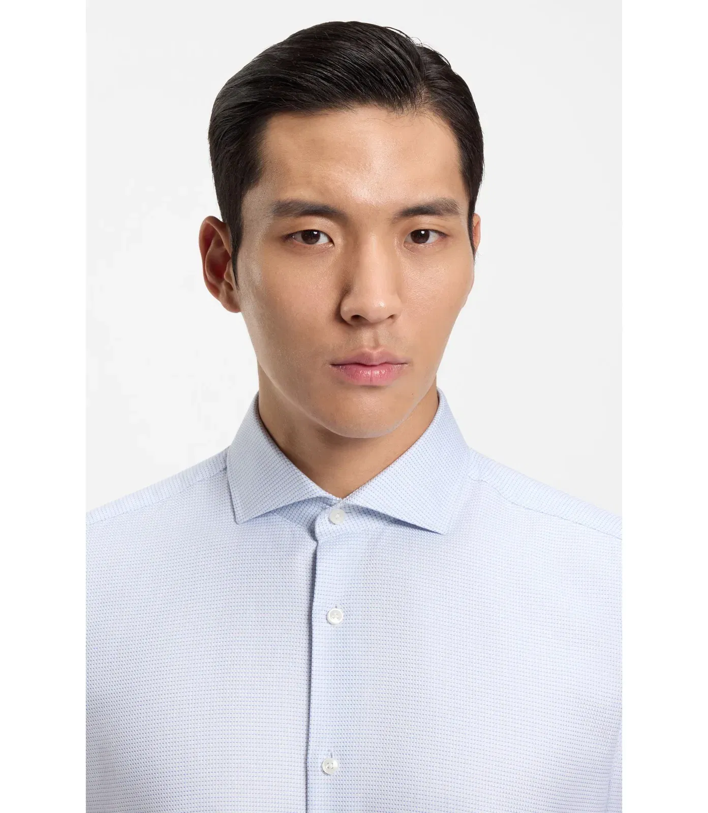 Boss Slim Fit Shirt In Cotton Twill Light Blue