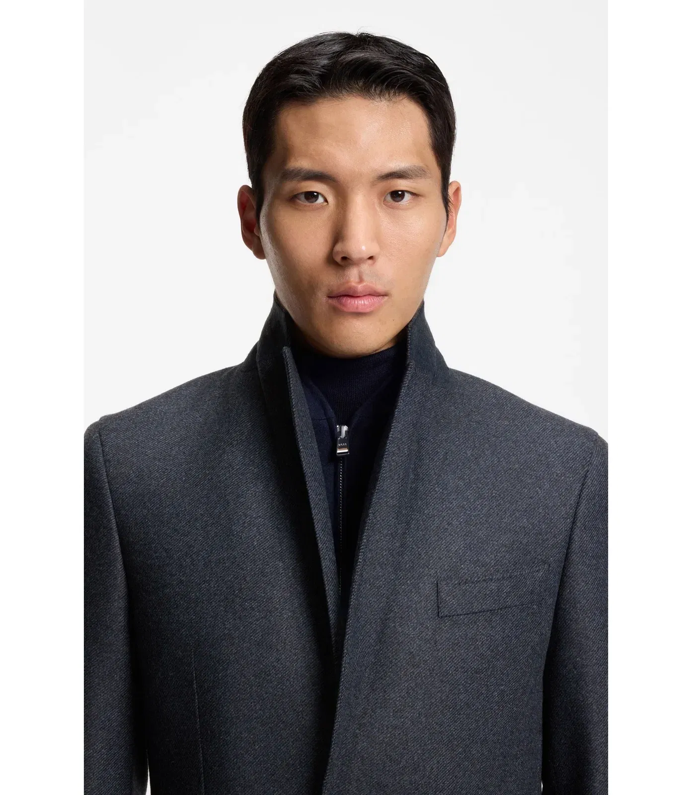 Boss Slim Fit Jacket With Integrated Bib Dark Blue