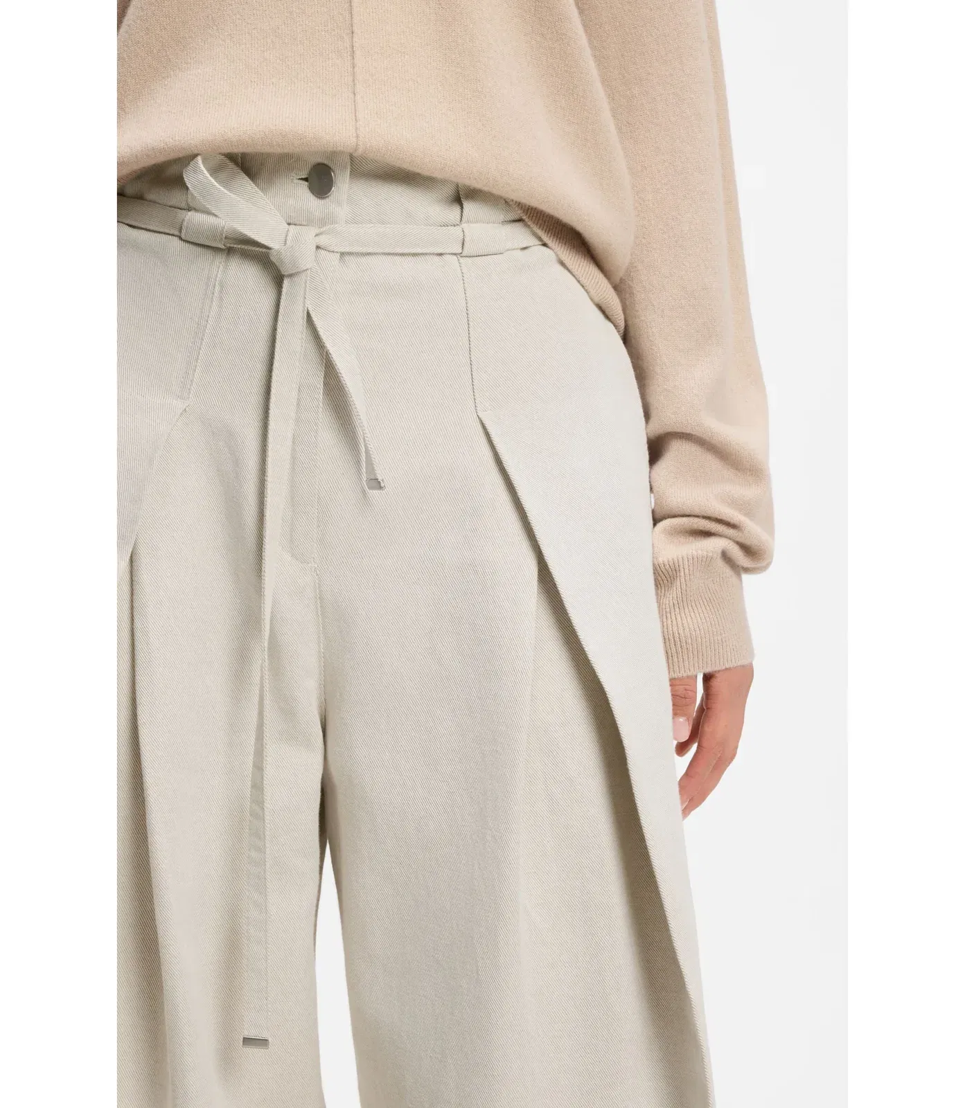 Boss Relaxed Fit Trousers In Cotton And Linen Patterned Women's