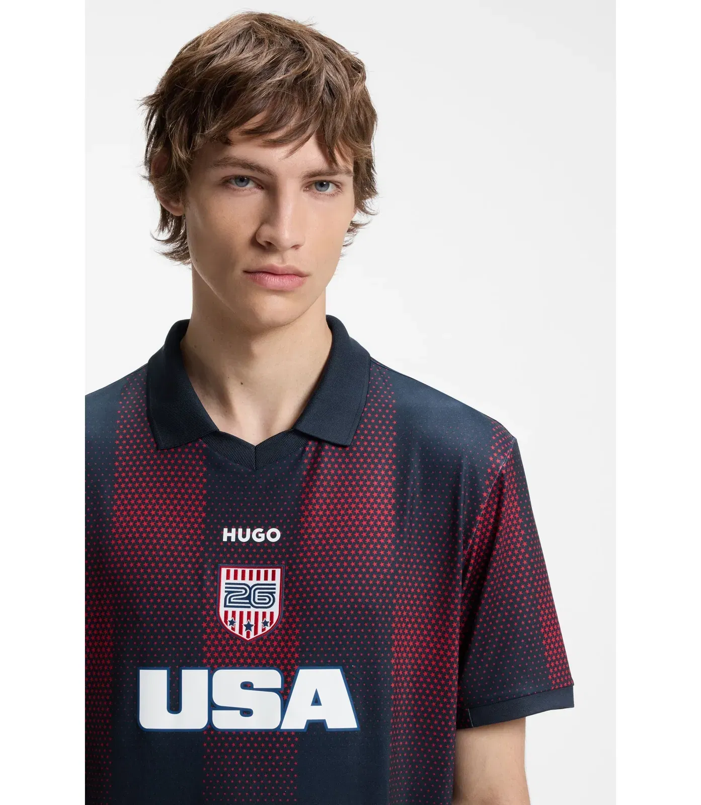 Hugo Relaxed Fit Soccer T-Shirt With Nation Detailing Usa