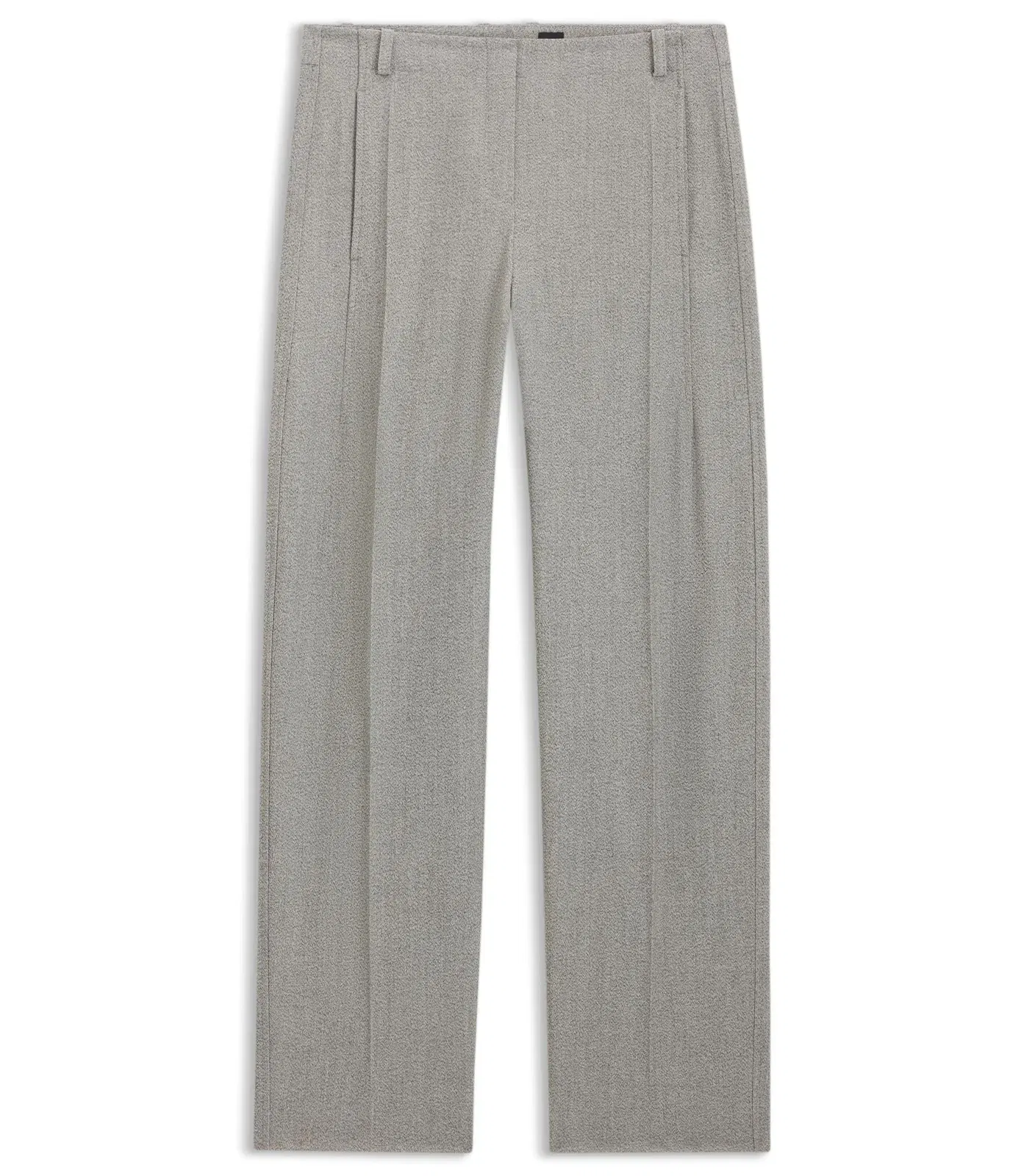 Boss Regular Fit Trousers In Sharkskin Twill Silver Women's