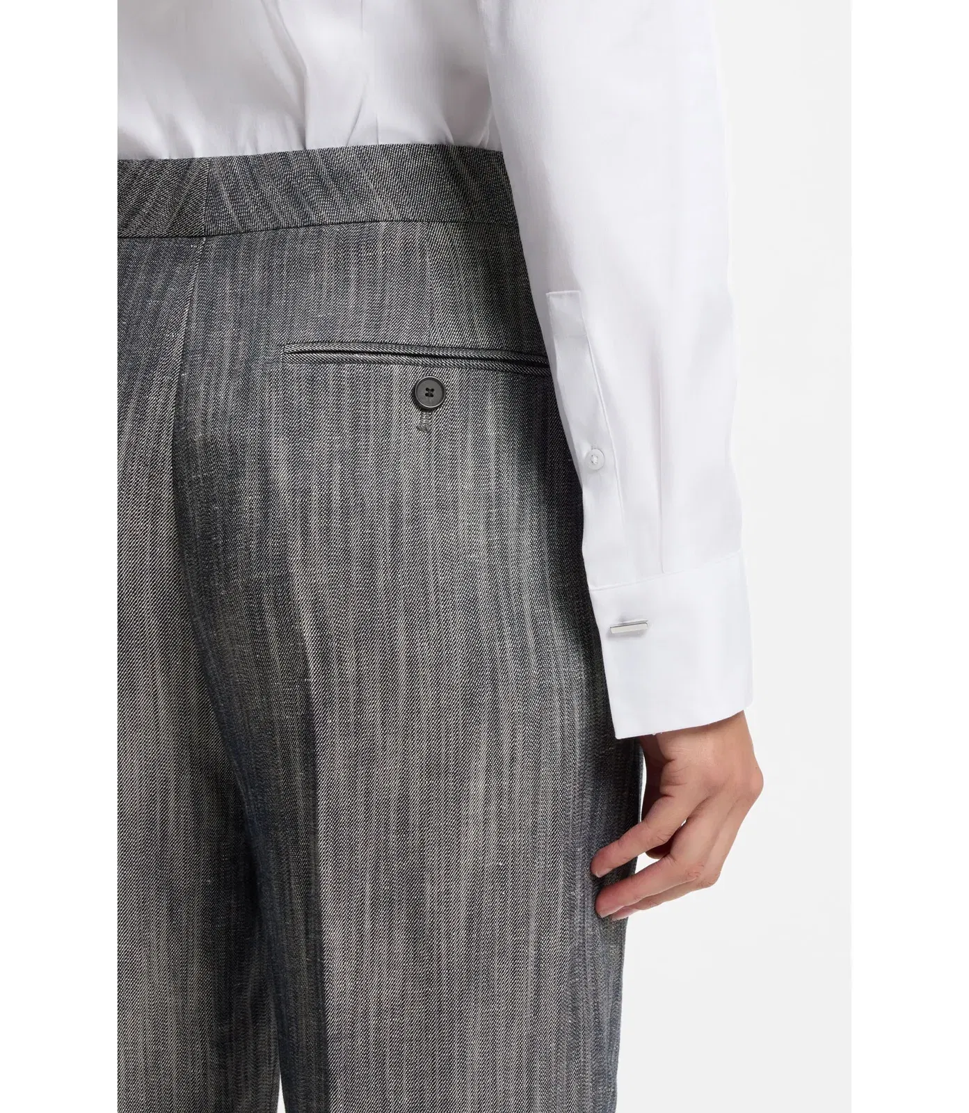 Boss Regular Fit Trousers In Melange Denim Patterned Women's