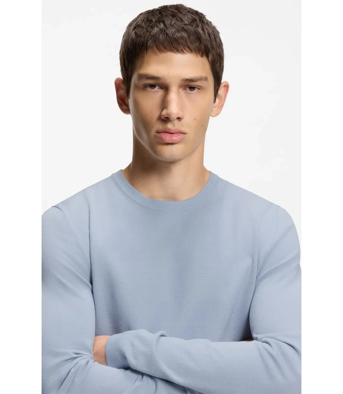 Hugo Regular Fit Knitted Sweater With Crew Neckline Purple