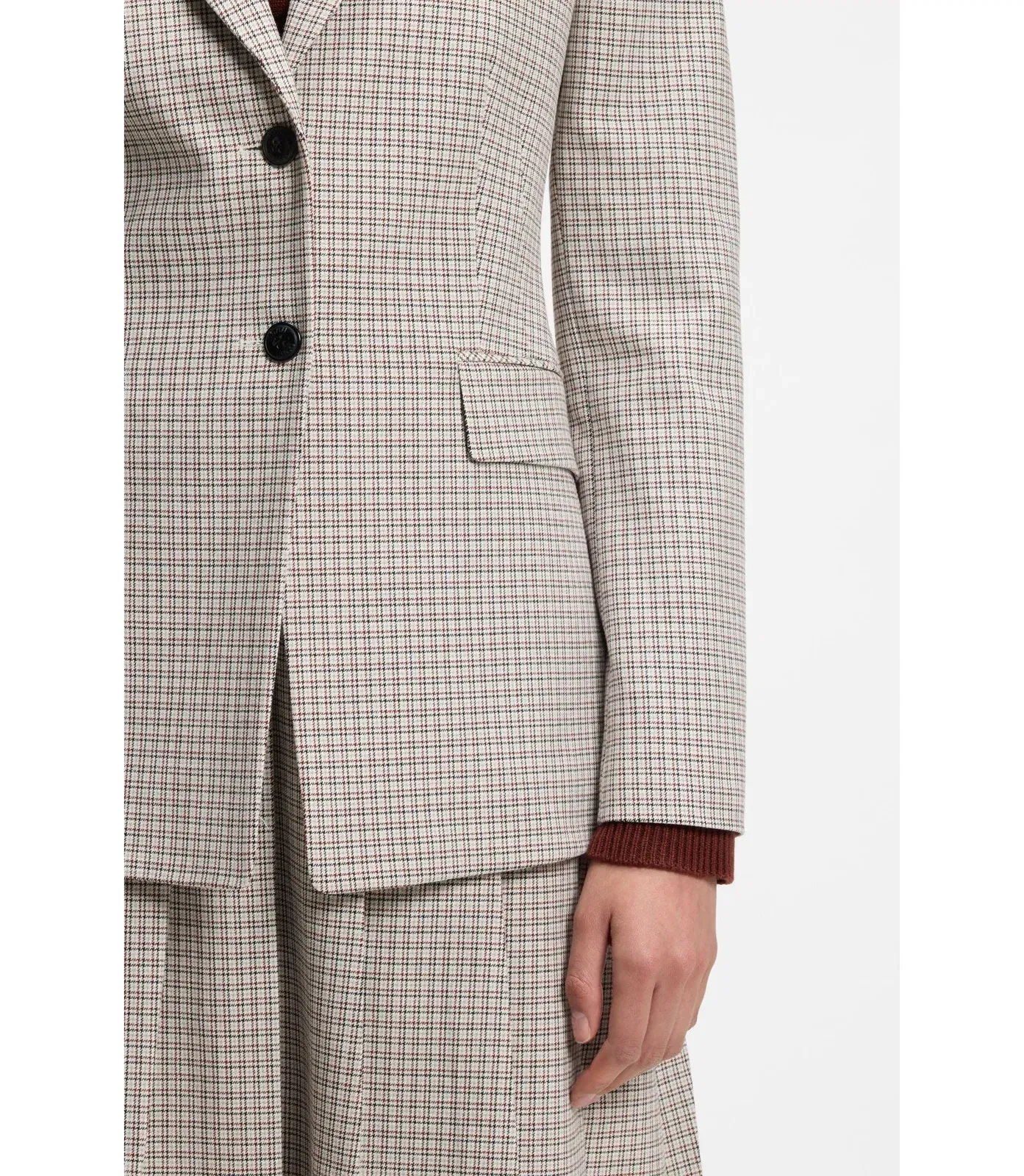 Hugo Regular Fit Blazer With Micro Check Patterned Women's