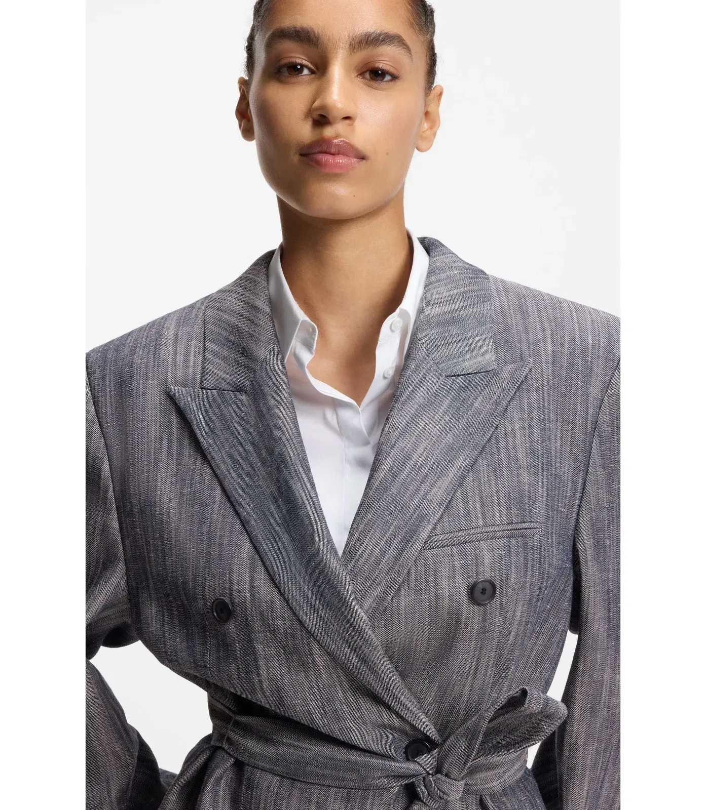 Boss Regular Fit Blazer In Melange Denim Patterned Women's