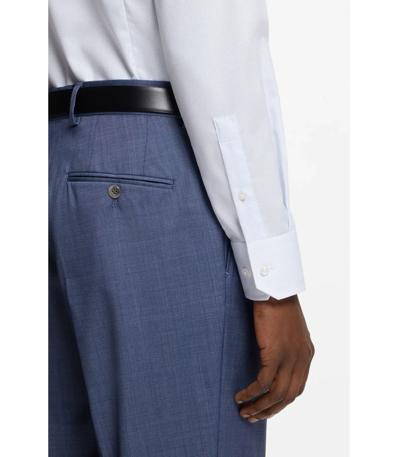 Boss Printed Slim Fit Shirt In Wrinkle Free Cotton Twill Light Blue