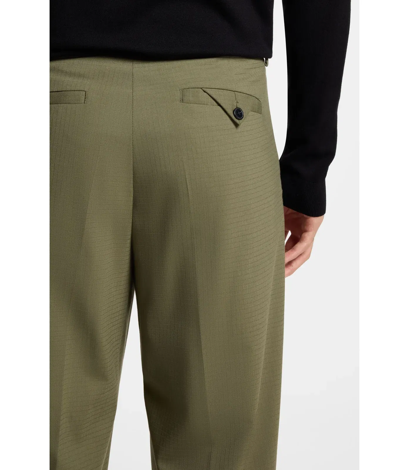 Hugo Modern Fit Trousers In Stretch Ripstop Light Green
