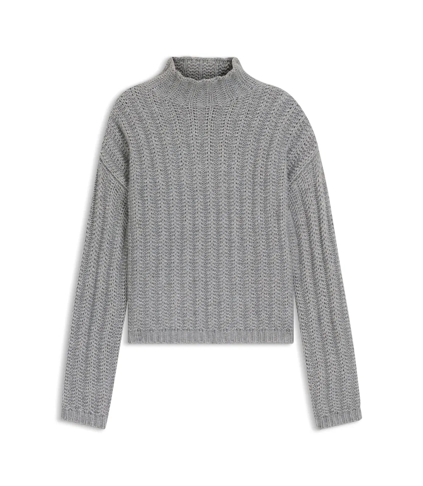 Hugo Knitted Sweater With Bold Ribbed Structure Grey Women's