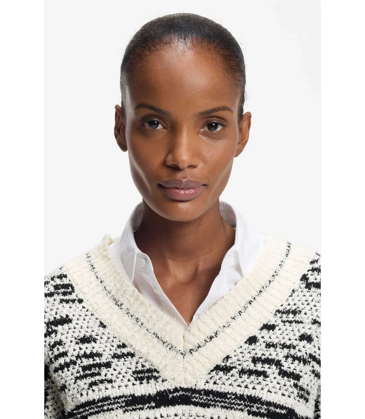 Boss Jacquard Pattern Sweater In A Cotton Blend Patterned Women's
