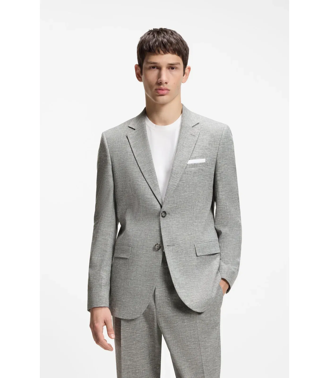 Hugo Extra Slim Fit Jacket In Performance Sharkskin Dark Grey