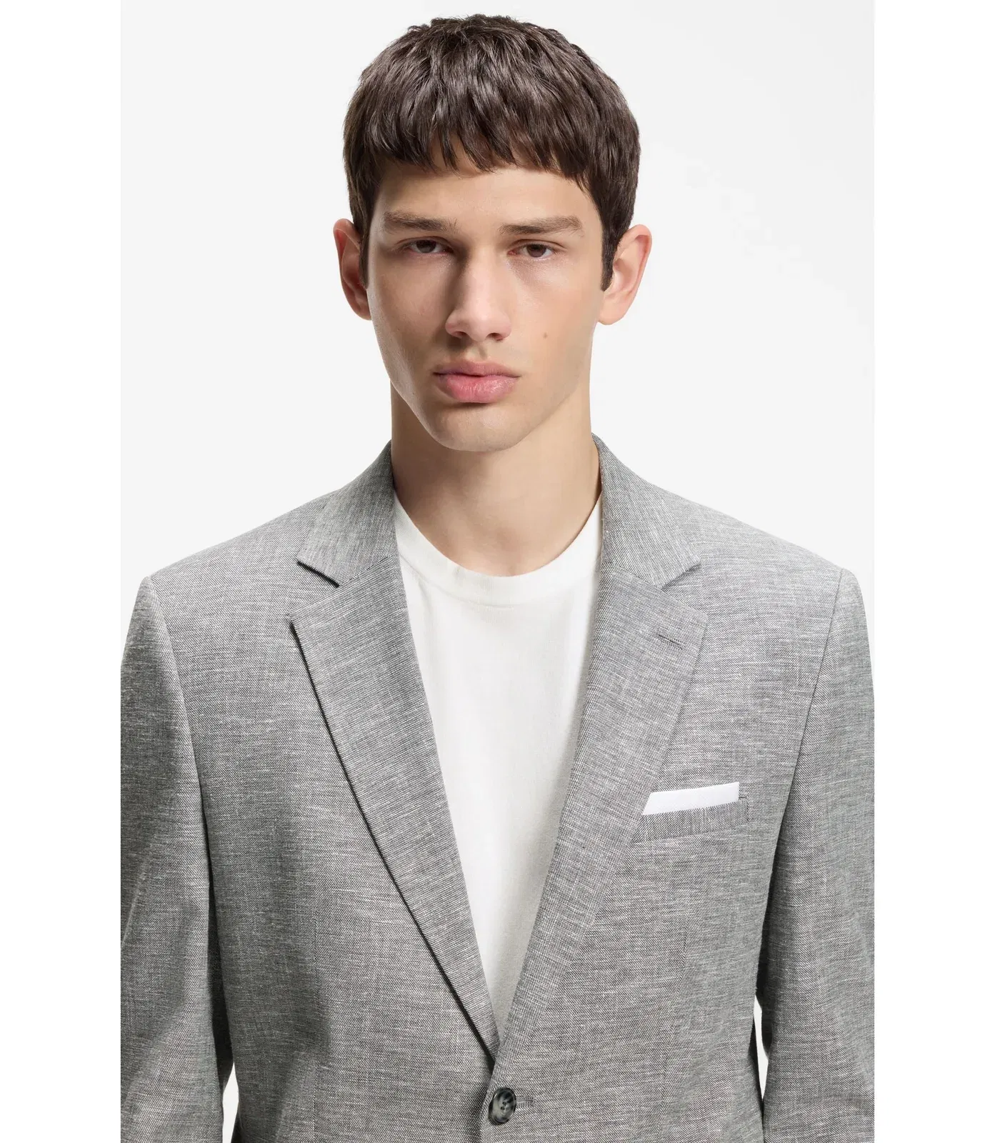 Hugo Extra Slim Fit Jacket In Performance Sharkskin Dark Grey