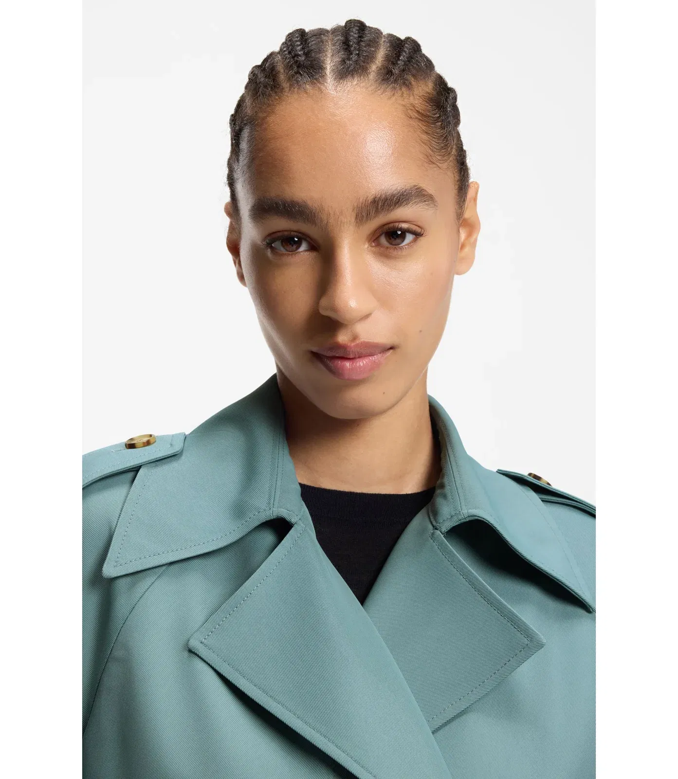 Boss Drapey Twill Jacket In A Relaxed Fit Blue Women's