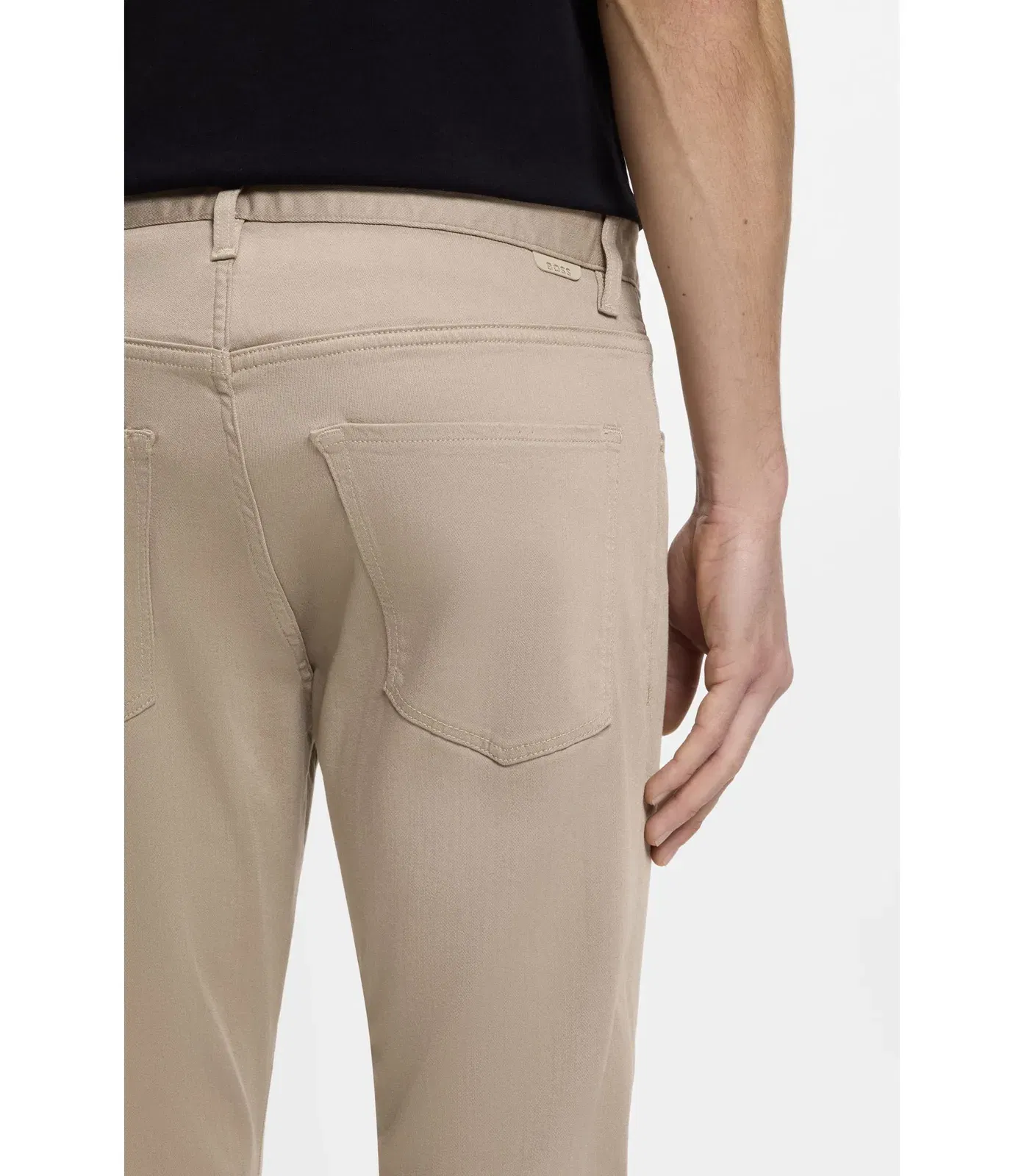 Boss Delaware Slim Fit Trousers In Fade Resistant Twill Light Brown