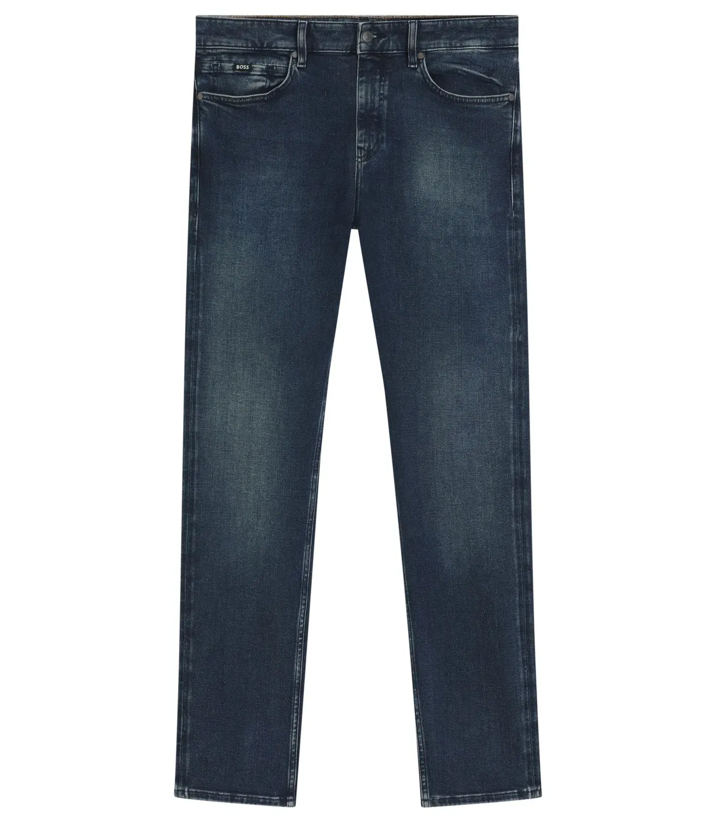 Boss Delaware Slim Fit Jeans In Soft Touch Denim Dark Blue