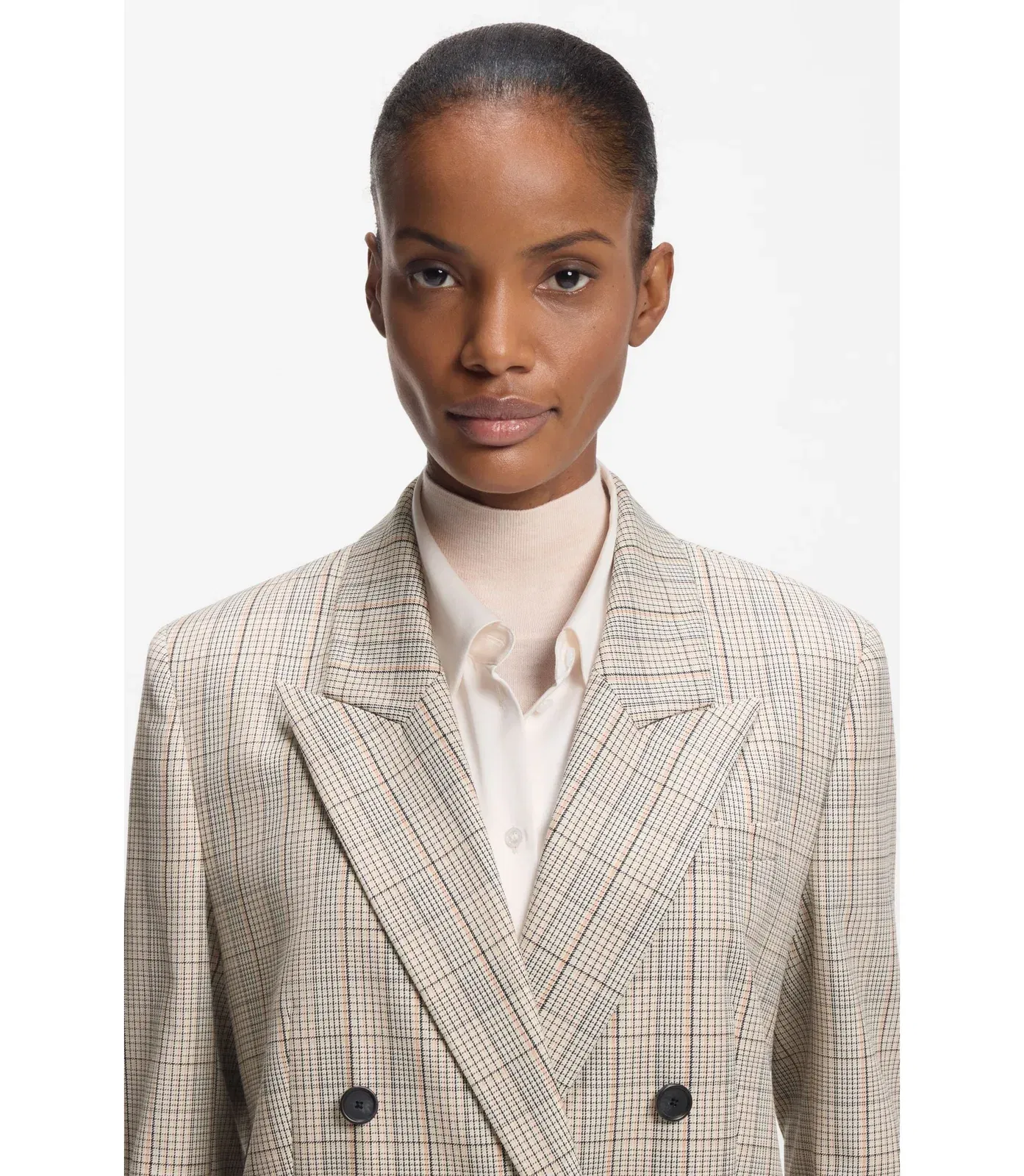 Boss Checked Regular Fit Blazer In Stretch Wool Patterned Women's