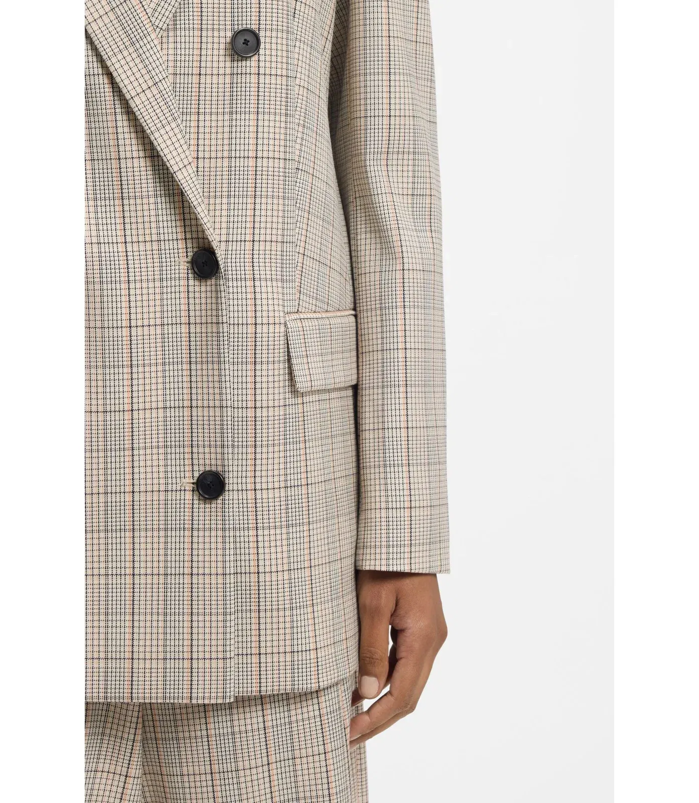 Boss Checked Regular Fit Blazer In Stretch Wool Patterned Women's