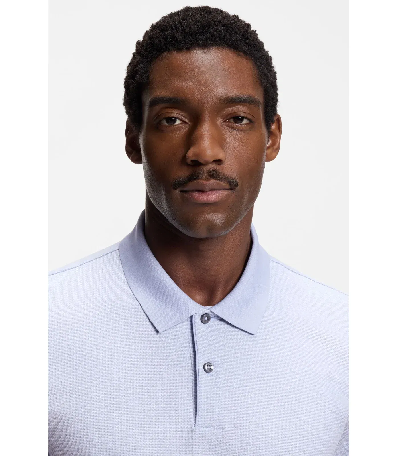 Boss Bubble Structure Polo Shirt In Cotton Light Purple