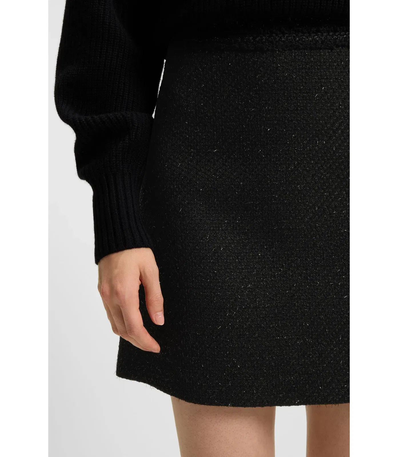 Hugo Boucl Mini Skirt With Chain Tape Black Women's