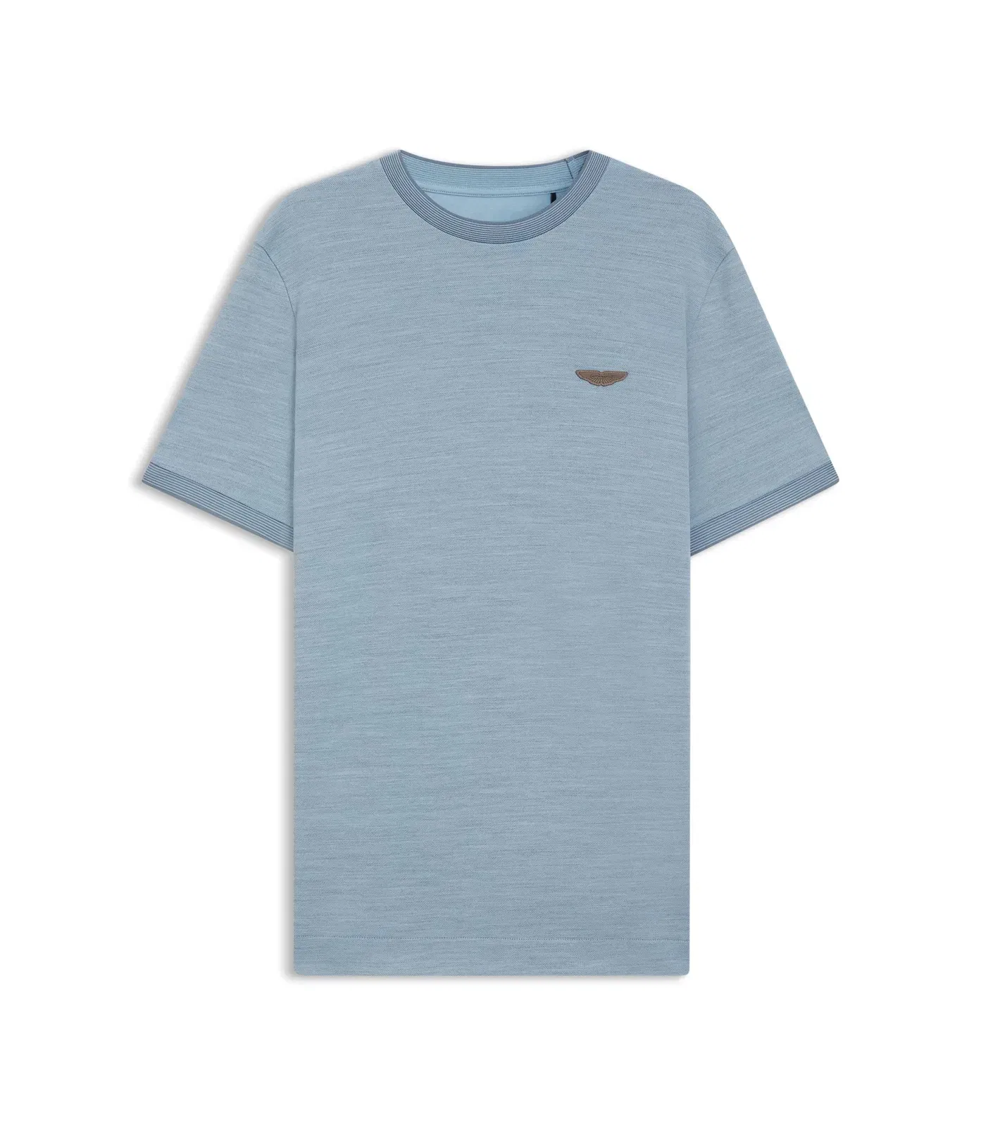 Boss X Aston Martin T Shirt In Wool Cotton Jacquard Light Blue