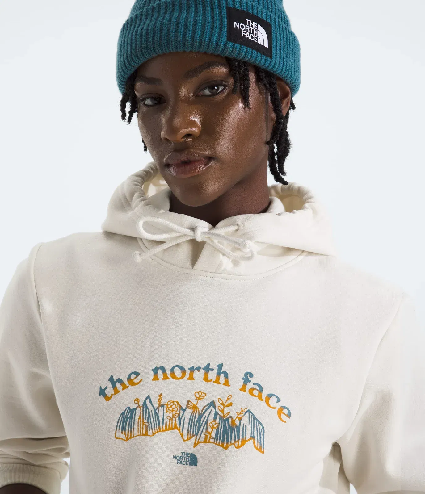 The North Face Women’s Evolution Retro-Growth Hoodie—Graphic White Dune