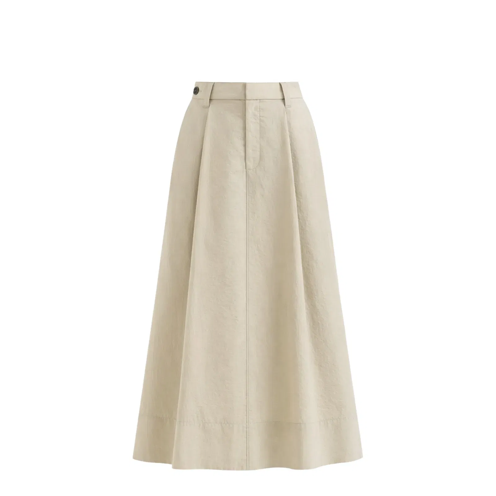 Flared Cotton Skirt Beige