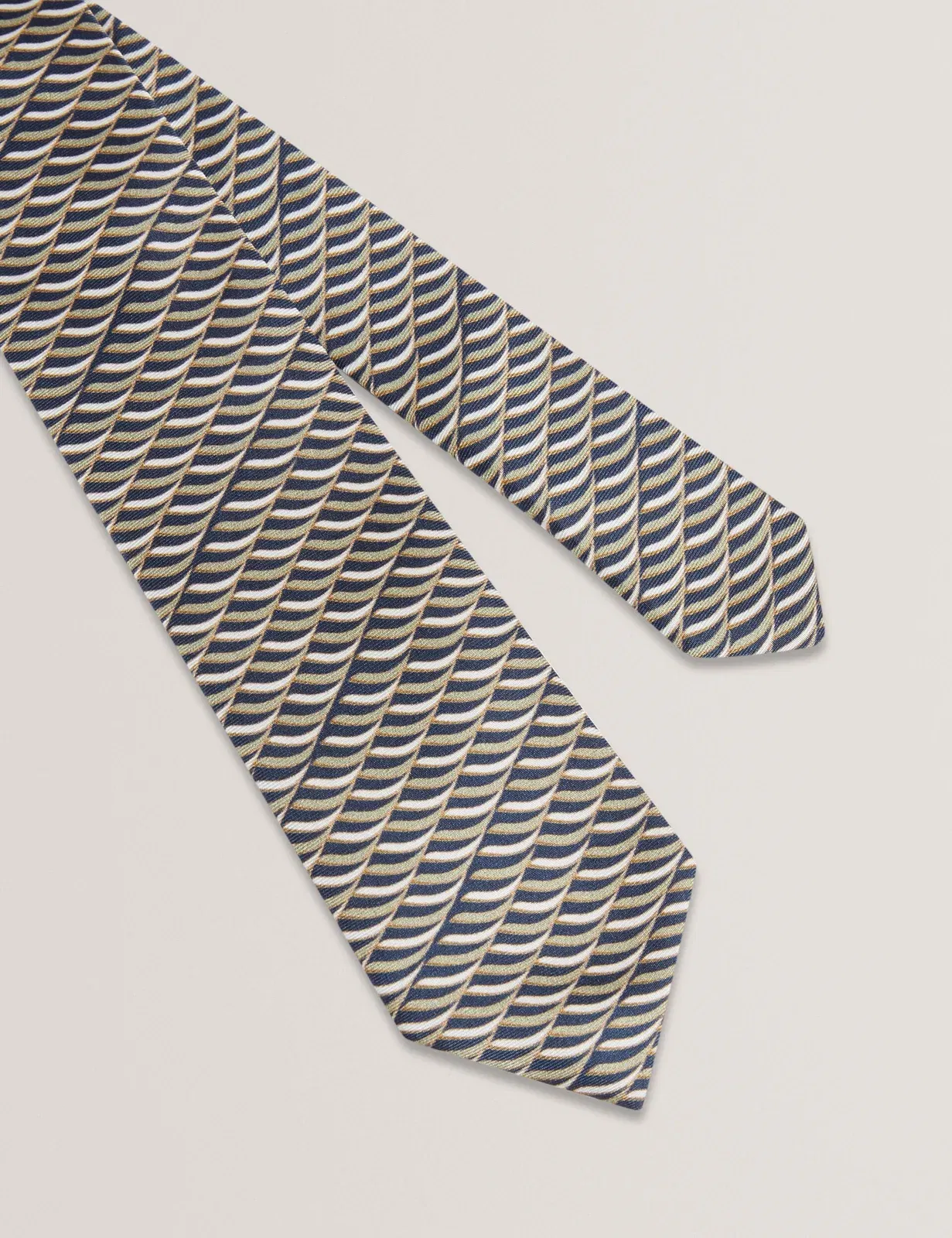 Ted Baker Gennaro Wave Geometric Print Silk Tie