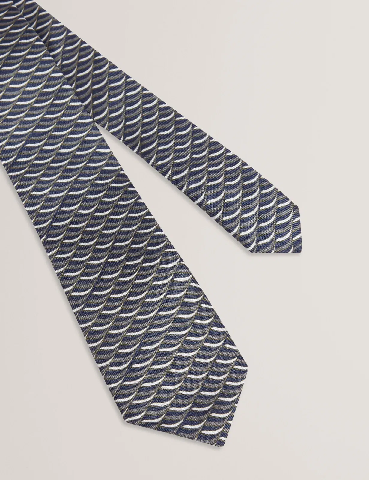 Ted Baker Gennaro Wave Geometric Print Silk Tie
