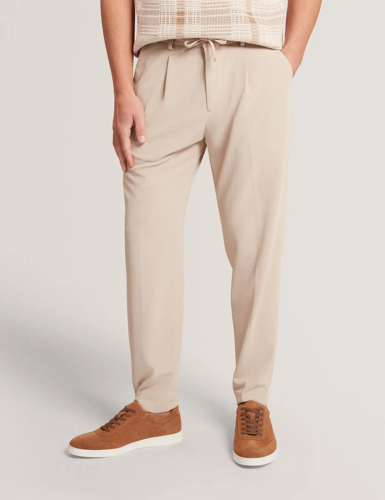 Ted Baker Cialdat Waffle Texture Tapered Leg Trousers