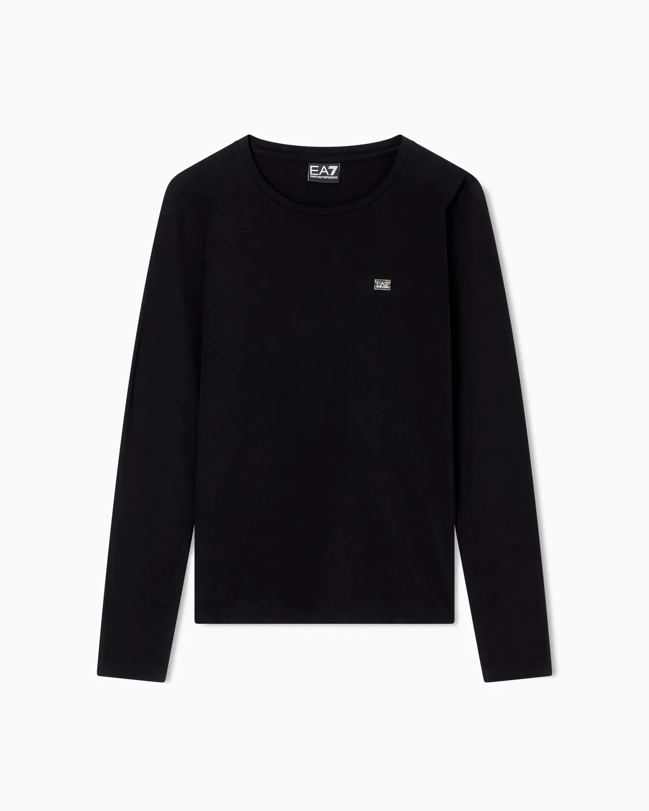 EA7 Crew neck t-shirt in stretch cotton jersey Core Lady