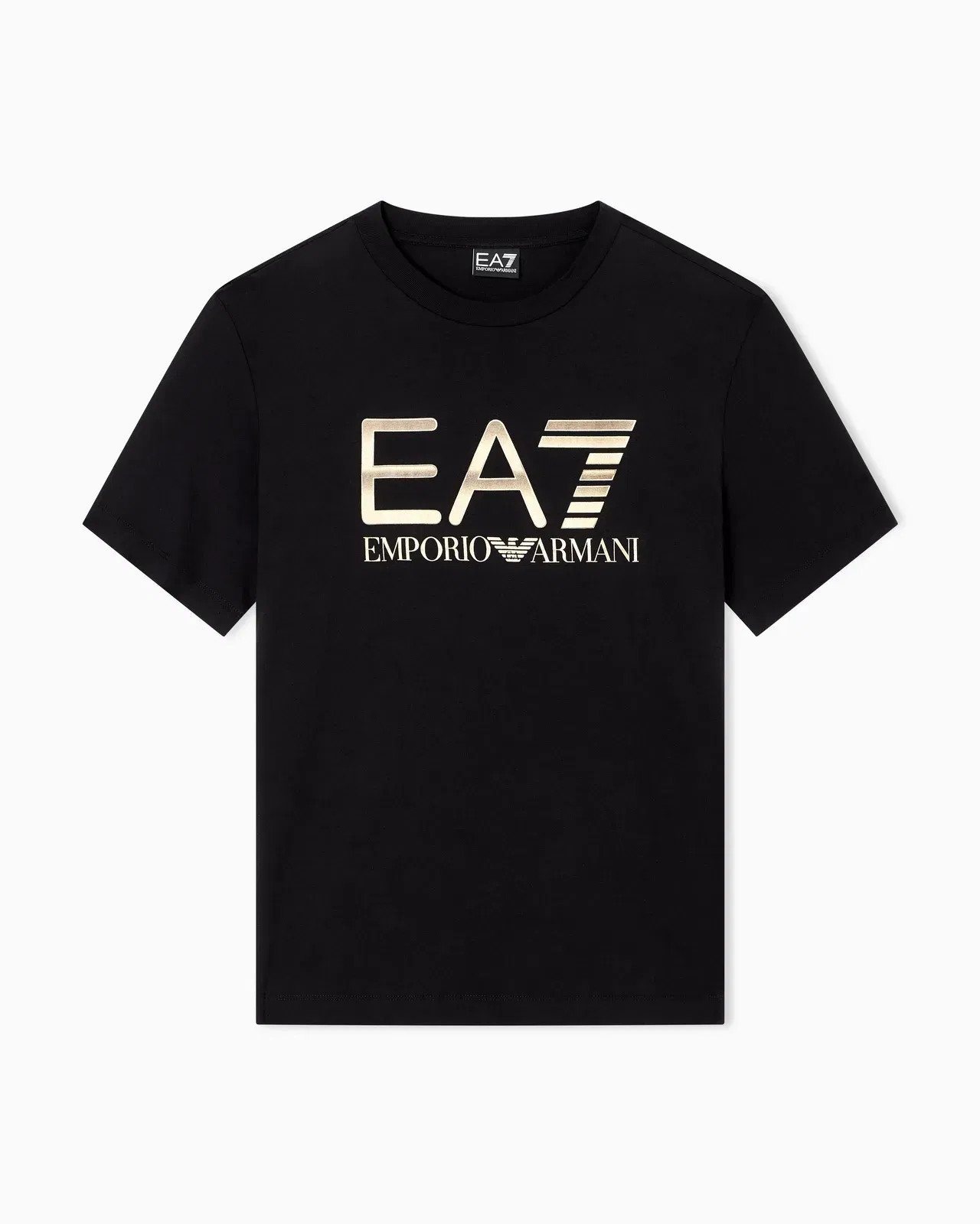 EA7 Crew neck cotton t-shirt with maxi logo Logo Series