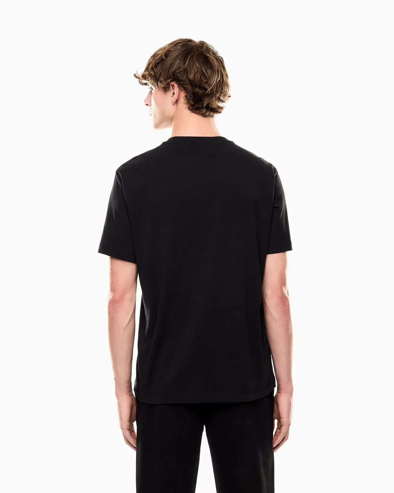 EA7 Crew neck cotton t-shirt with maxi logo Logo Series