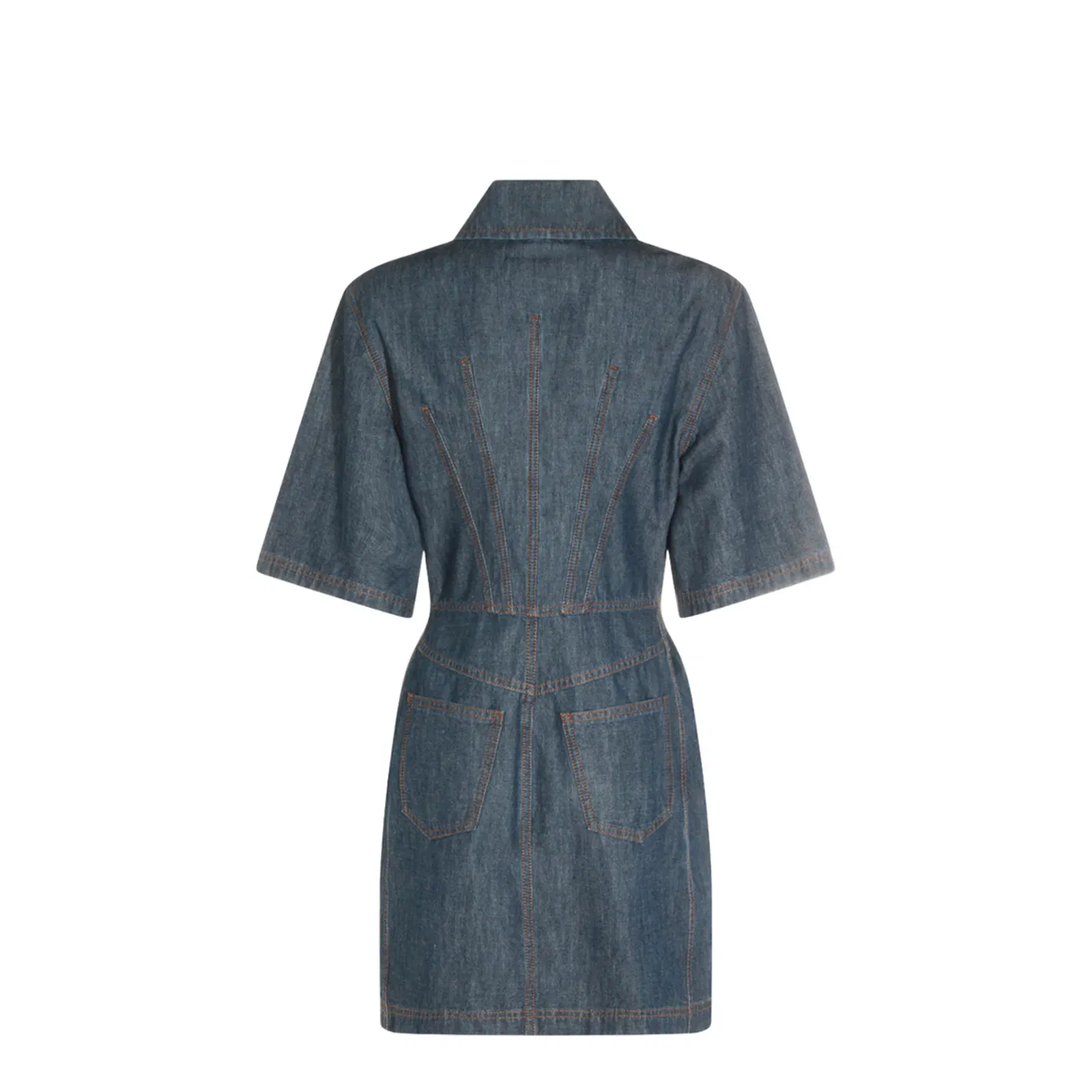 Navy Blue Chambray Dress