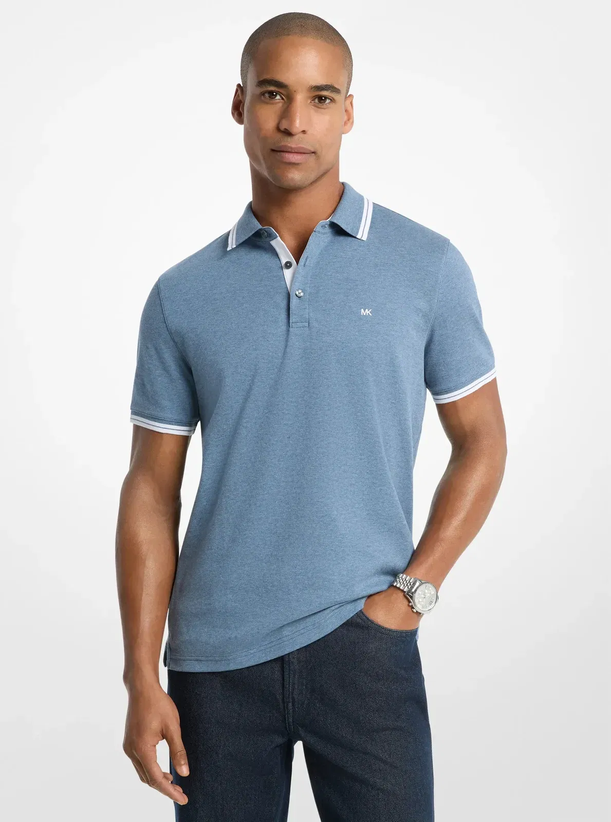 Greenwich Cotton Polo Shirt DENIM HTR