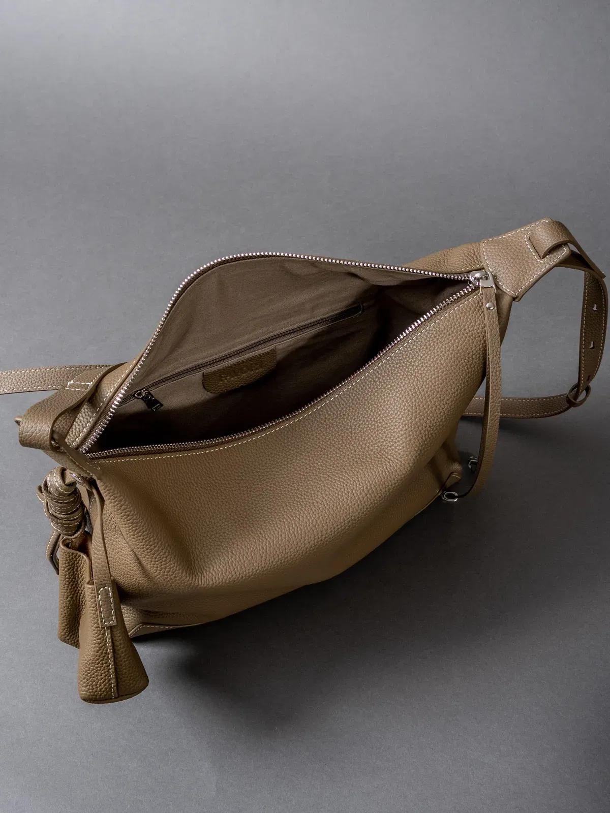 Lusso - Ladies Leather Satchel Bag | Taupe