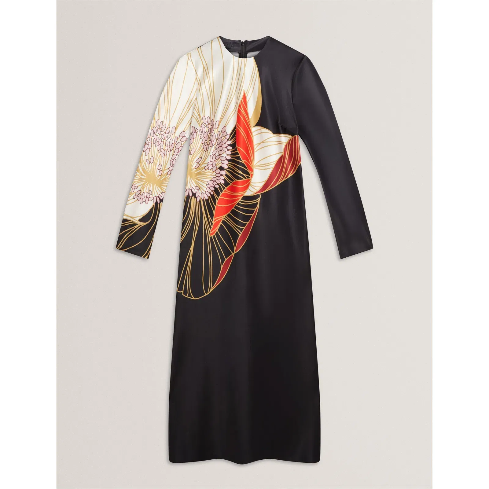 Long-Sleeve Midi Tea Dress