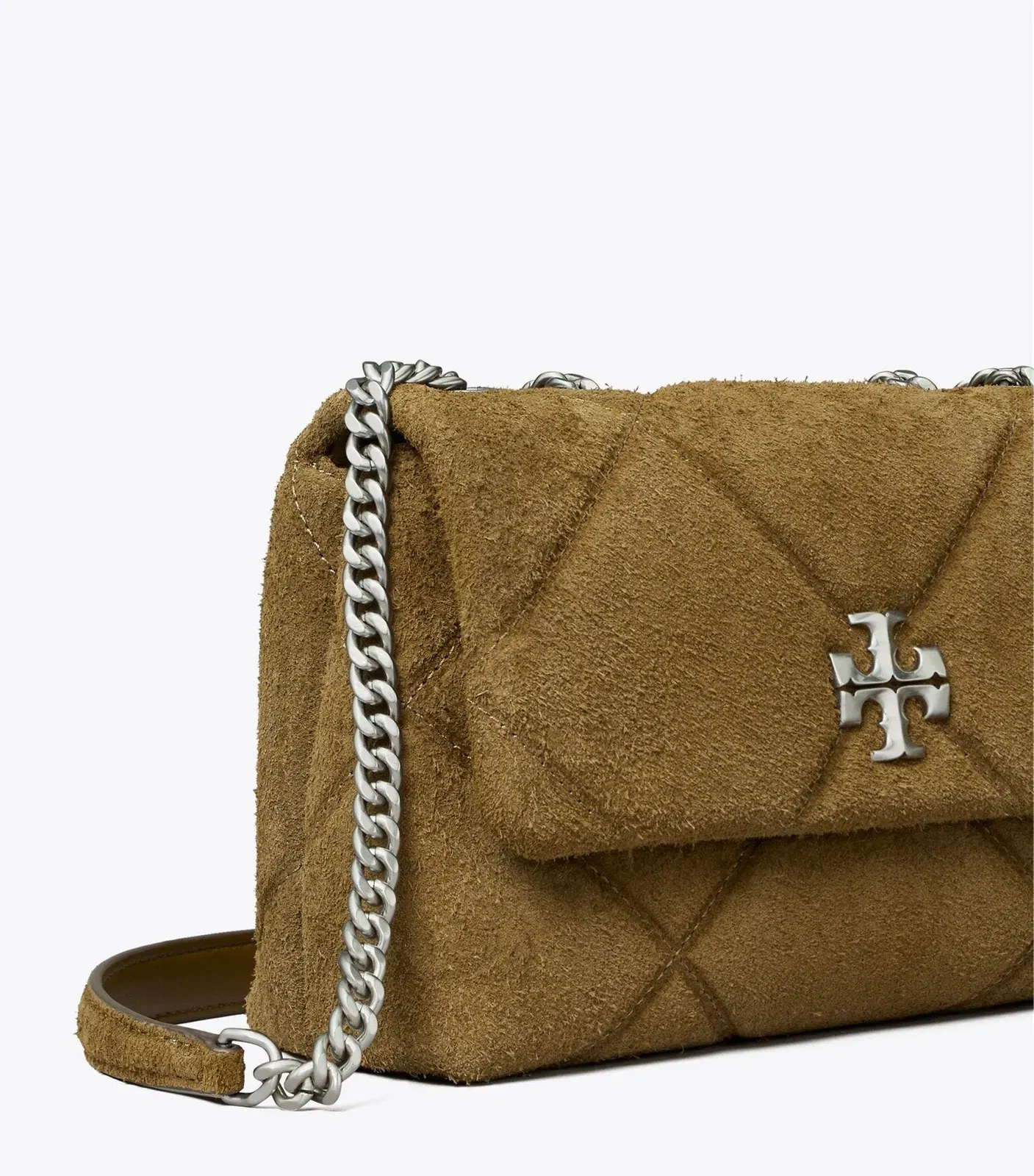 Kira Diamond Quilt Suede Shoulder Bag