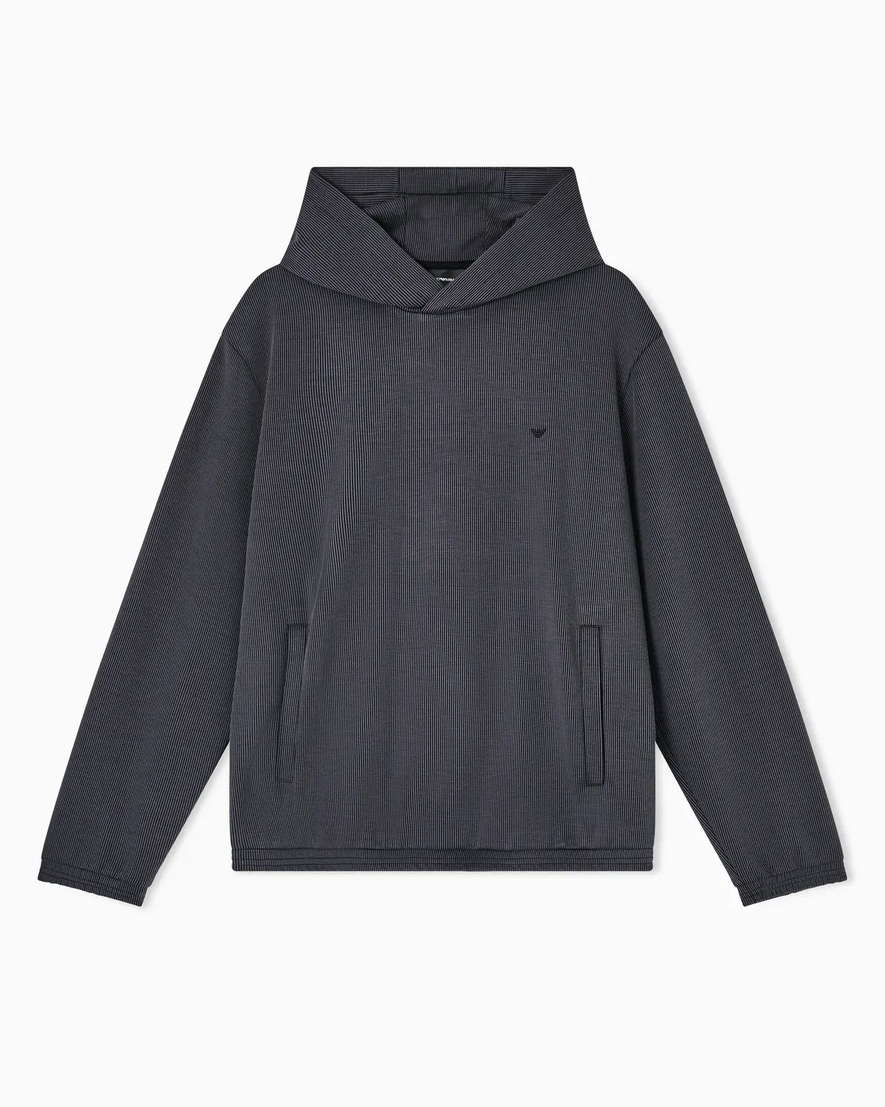 Emporio Armani Hooded sweatshirt in plated-effect canneté