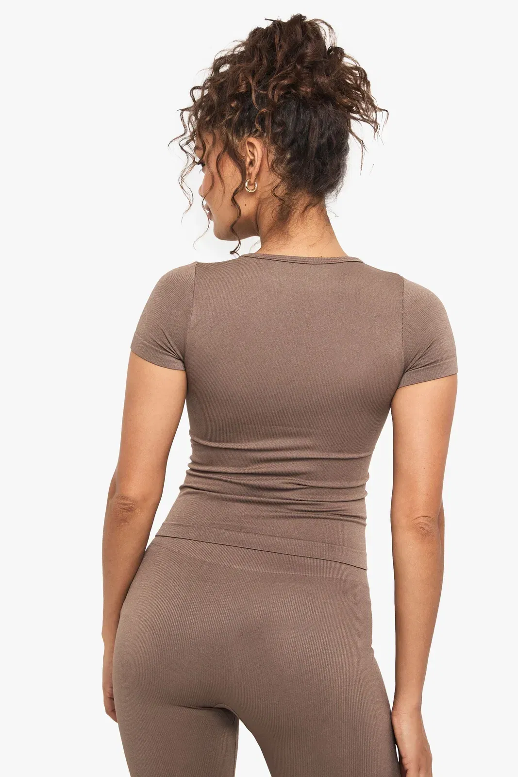 Boohoo Basics Seamless Rib Short Sleeve Top