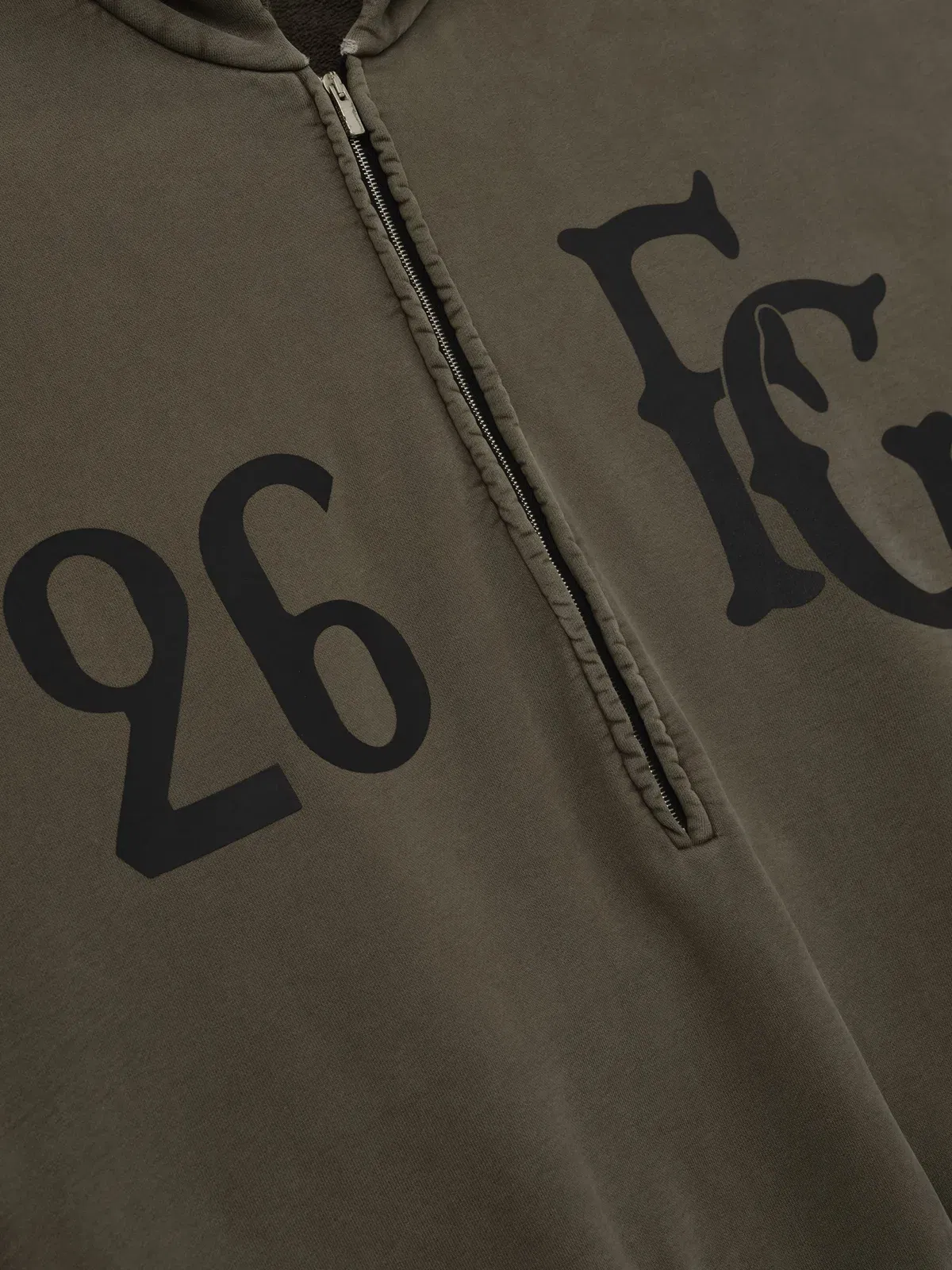 Essentials Baseball Club Half Zip Hoodie Faded Brown