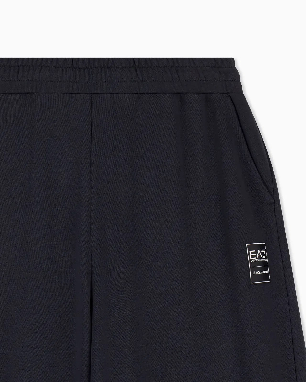 EA7 Trousers Black & White oversized cotton jersey
