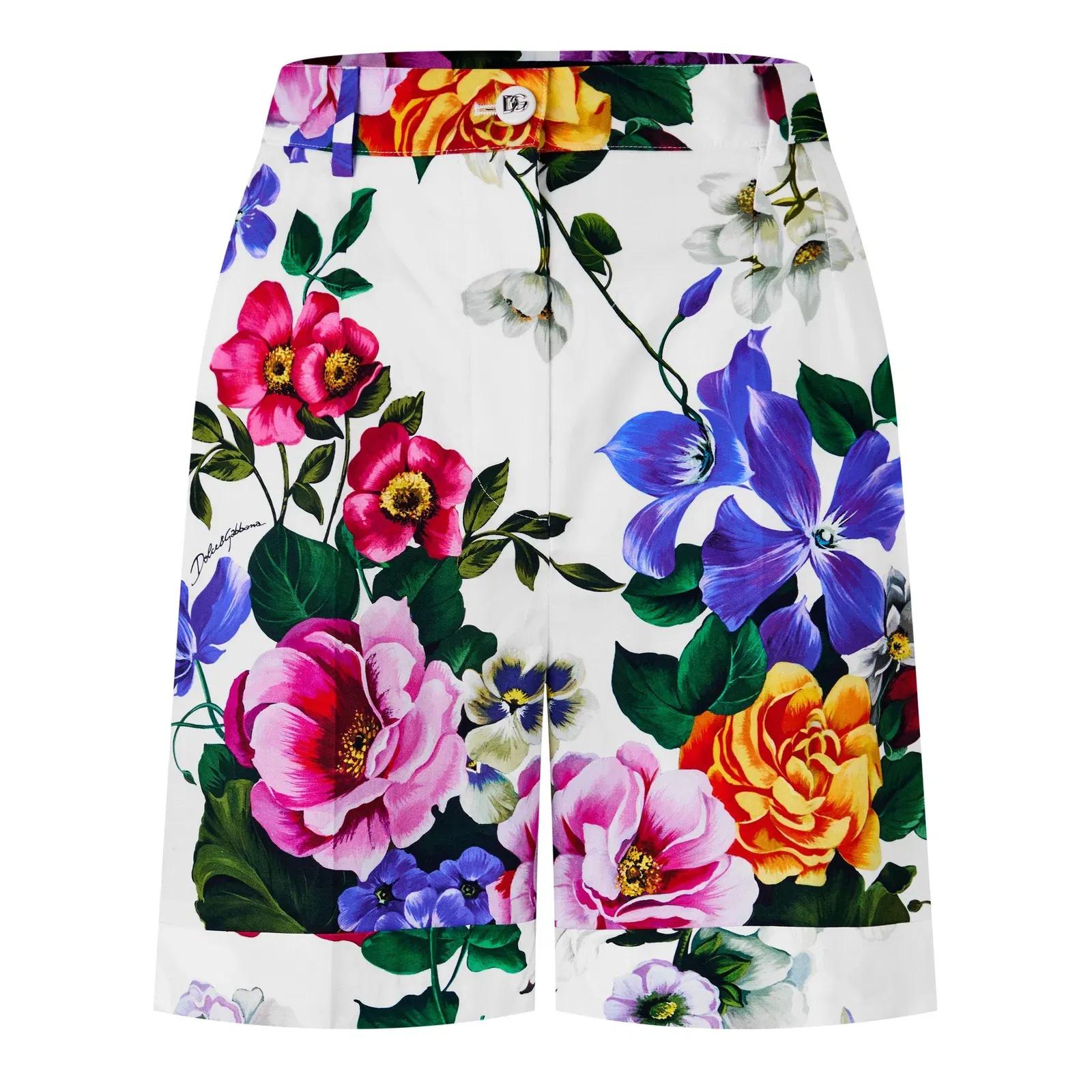 Floral Cotton Tailored Shorts