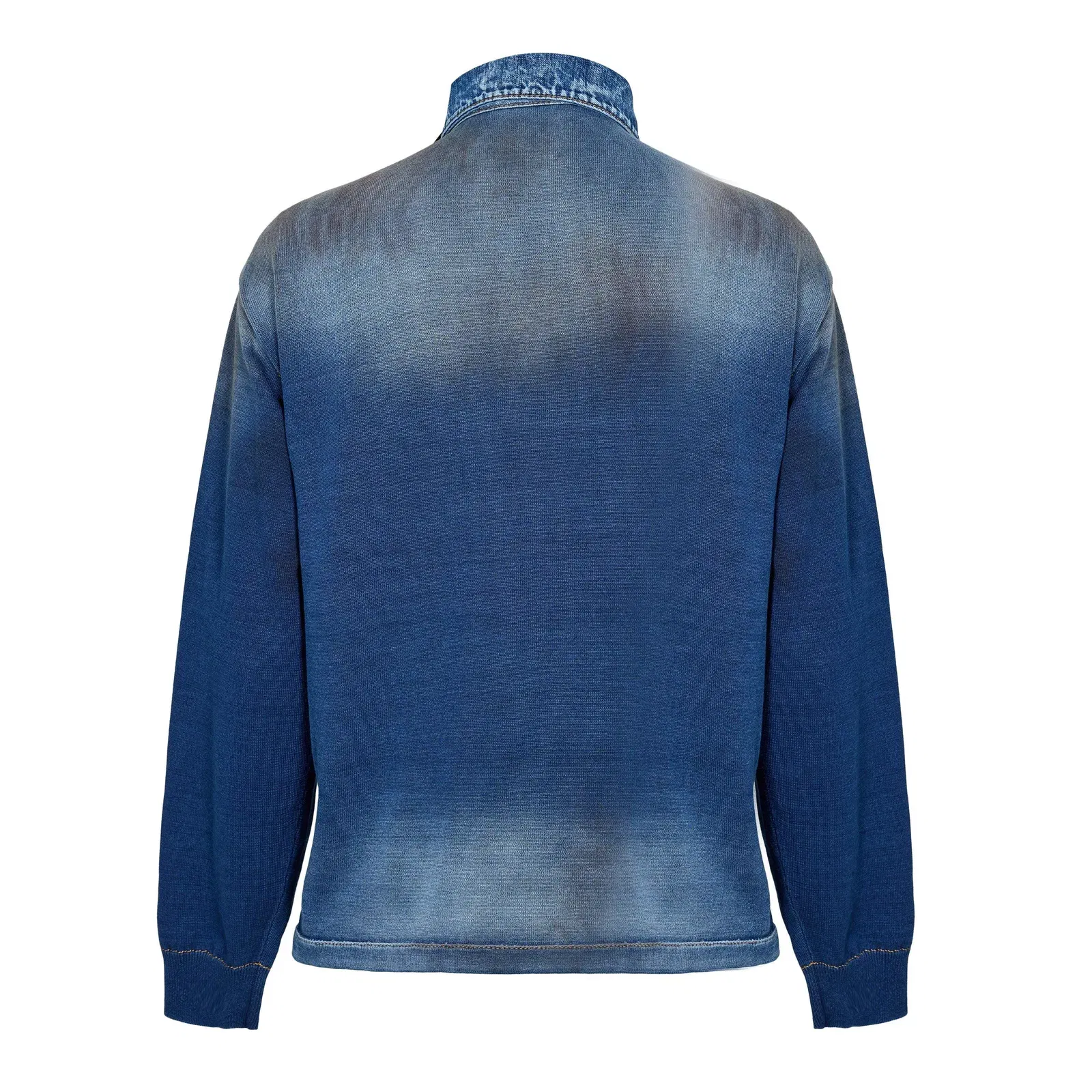 DSQ Denim Long Sleeve Polo Shirt