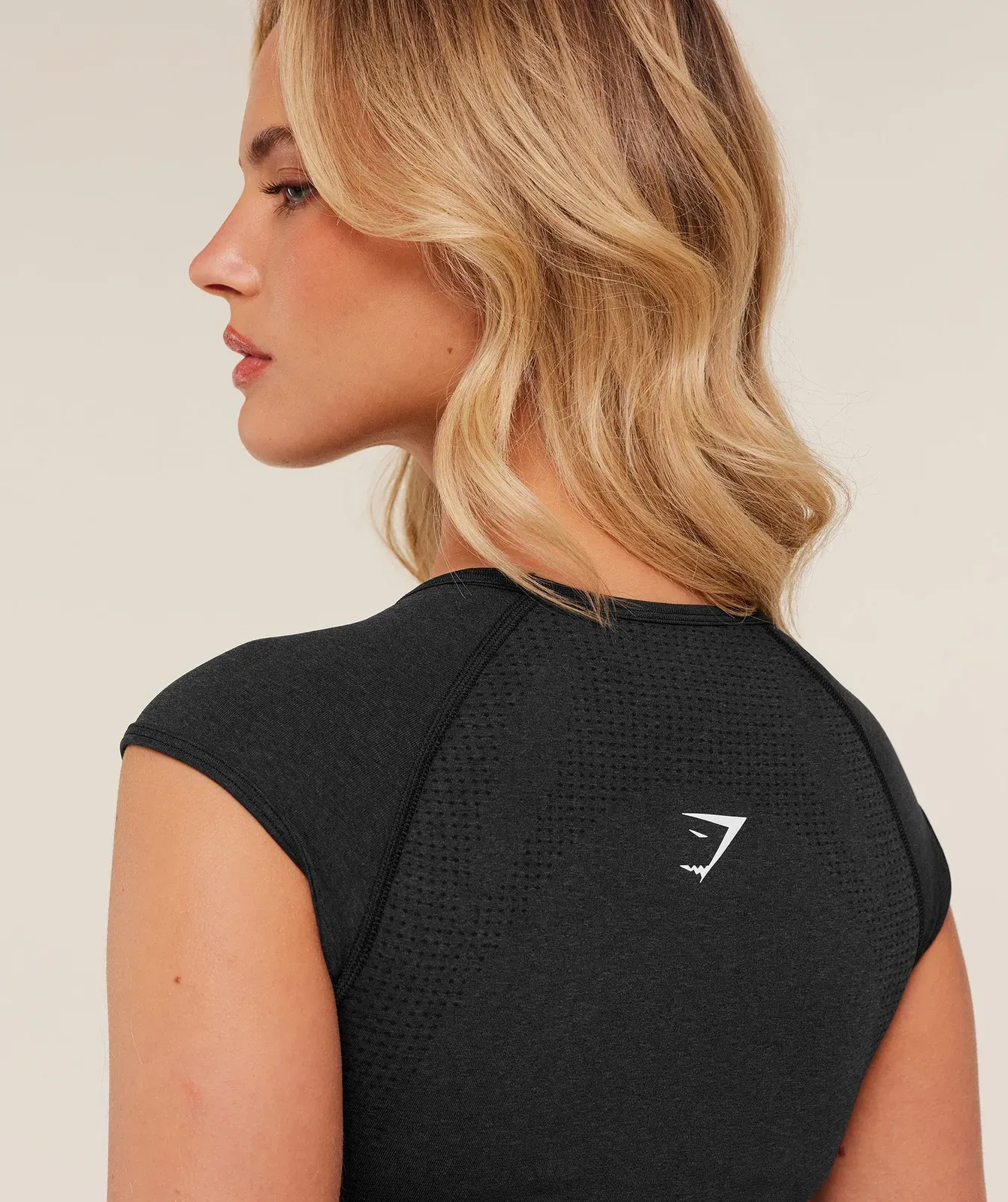 Gymshark Vital Scoop Neck Top - Black Marl