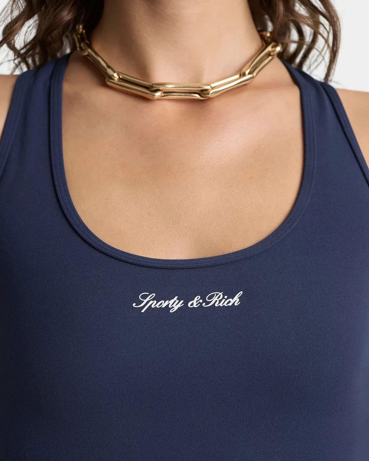 Signature Logo Sports Tank - Navy/White
